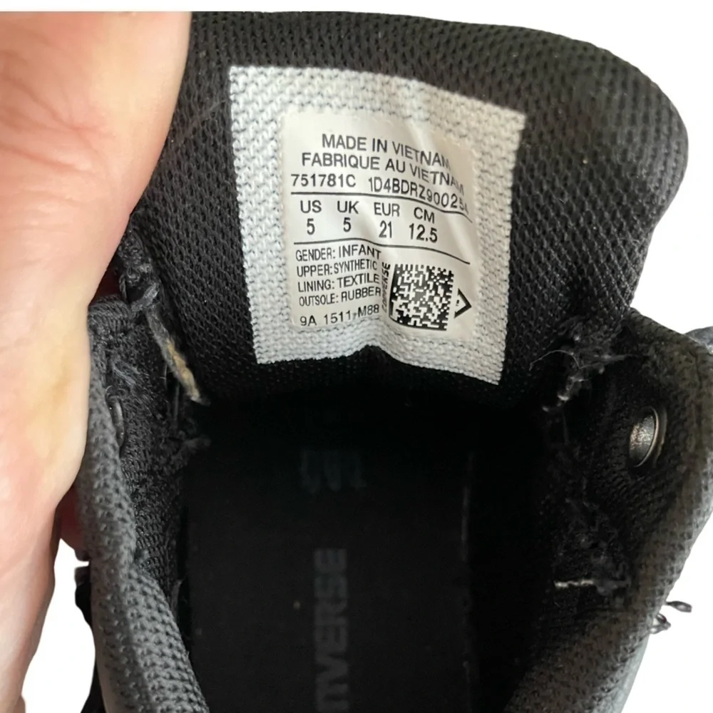 Converse All Star Black Mid Street Sneakers Baby Size 5